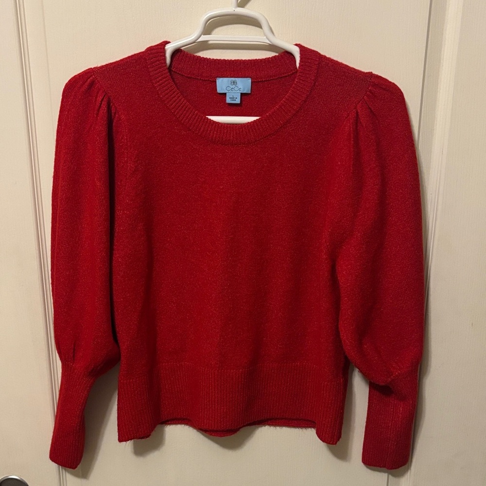 CeCe Red Crew Neck Sweater